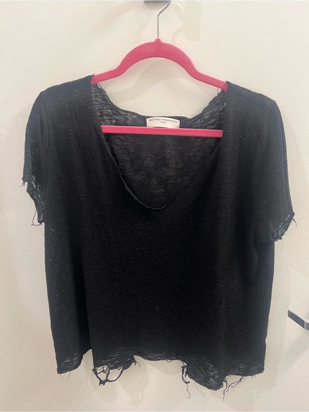 Washed V-Neck Women’s T in Black by Urban Outfitters